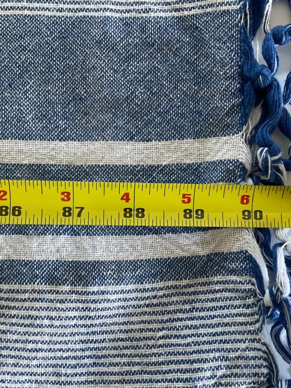 Farmhouse Rectangular Table Cloth 90”x80”Striped Blue White Cottagecore Picnic